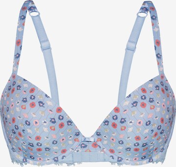 sassa T-shirt Bra 'ARTFUL PRINT' in Blue: front