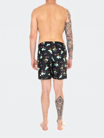Happy Socks Szorty kąpielowe do kolan 'Island In The Sun Long Swimshorts 9300' w kolorze czarny