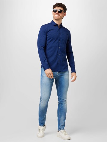 BOSS Regular fit Overhemd 'Roan' in Blauw