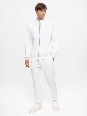 Antioch Zip-Up Hoodie in White