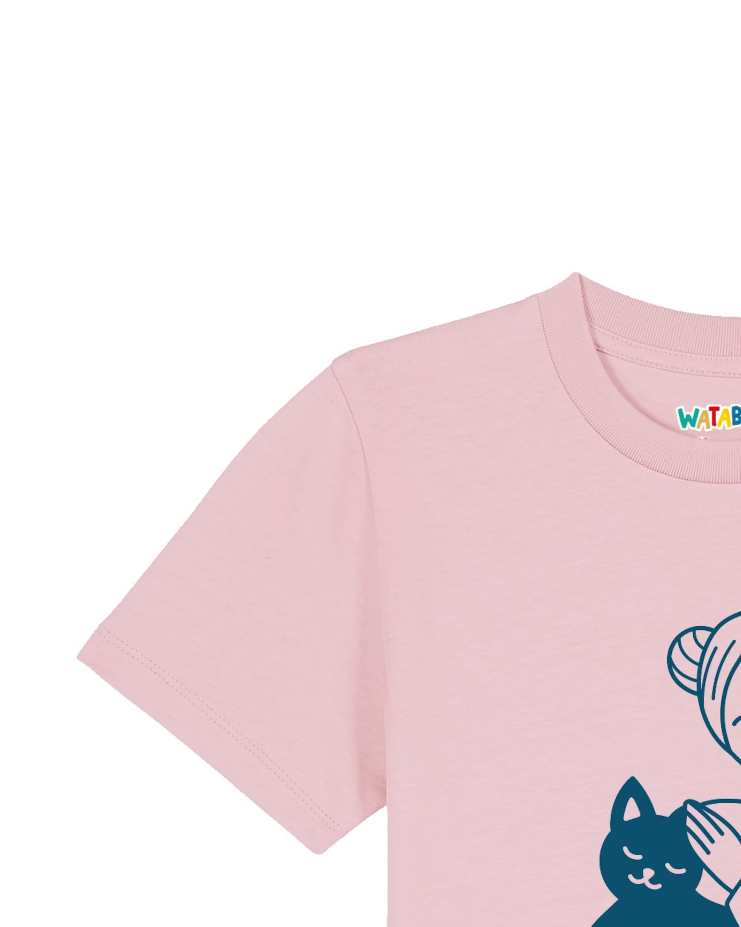 T-Shirt 'Mädchen und Katze' watabout.kids en rose