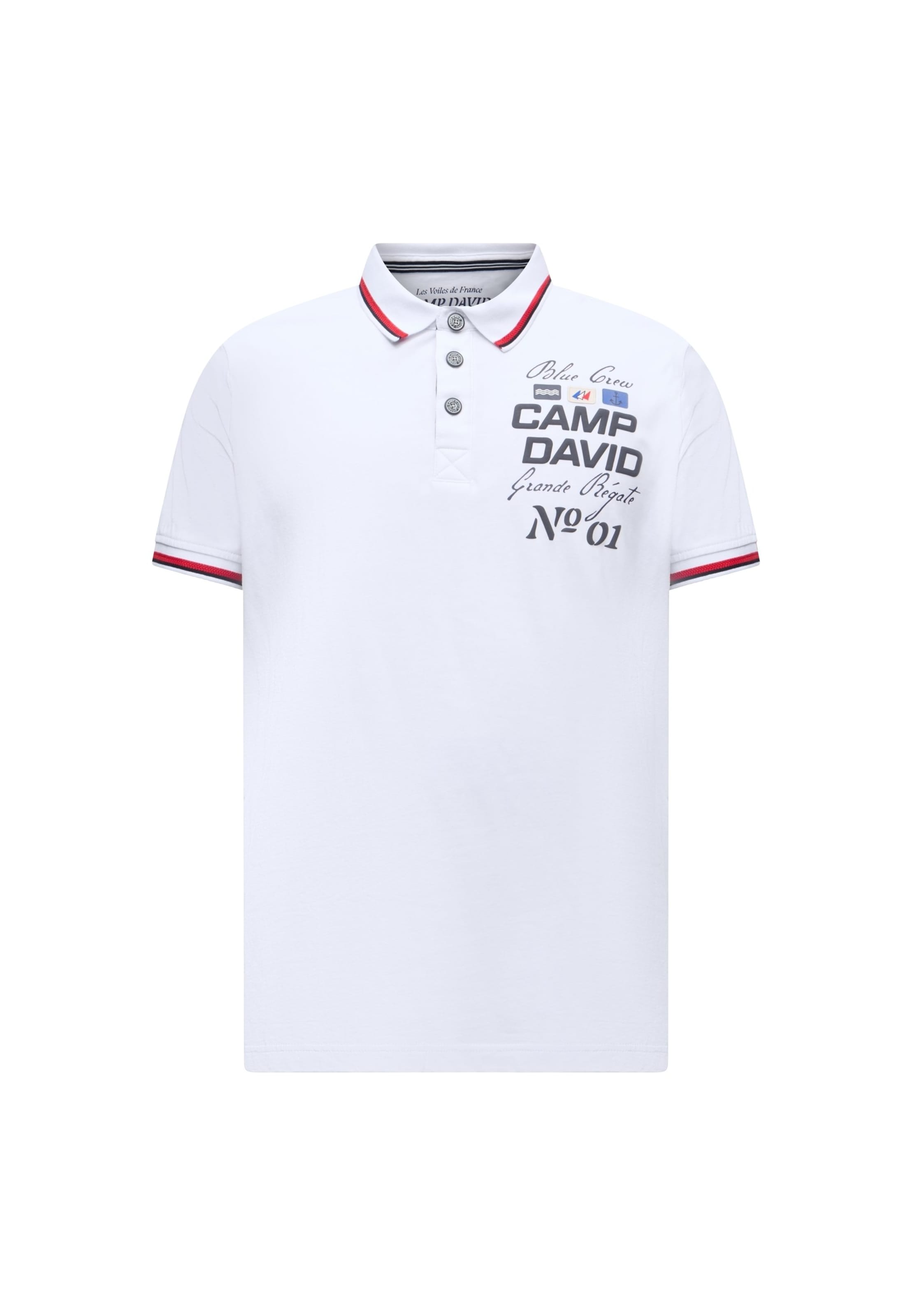 CAMP DAVID Tričko 'French Coast I' – bílá: přední strana