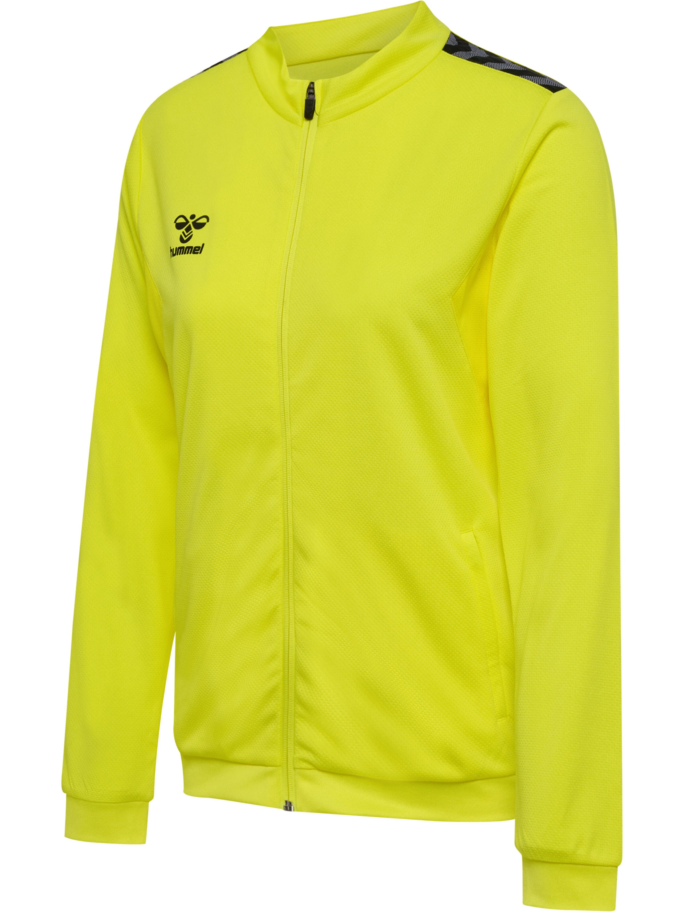 Hummel Sports sweat jacket in Yellow: front