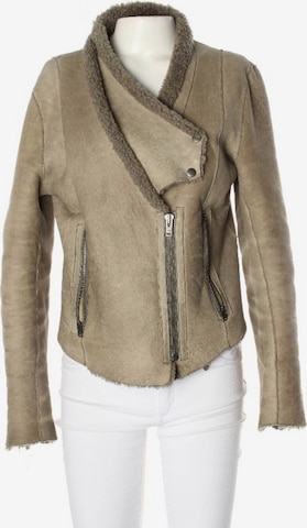 HELMUT LANG Lederjacke / Ledermantel S in Grün: Vorderseite