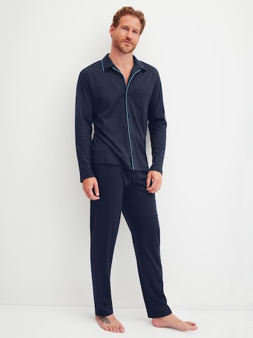 CALIDA Pyjama lang 'Relax Choice' in Blauw