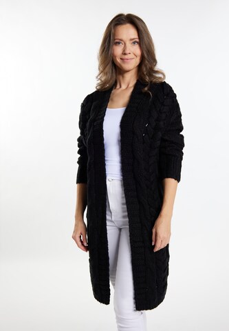 usha WHITE LABEL Knit cardigan in Black: front