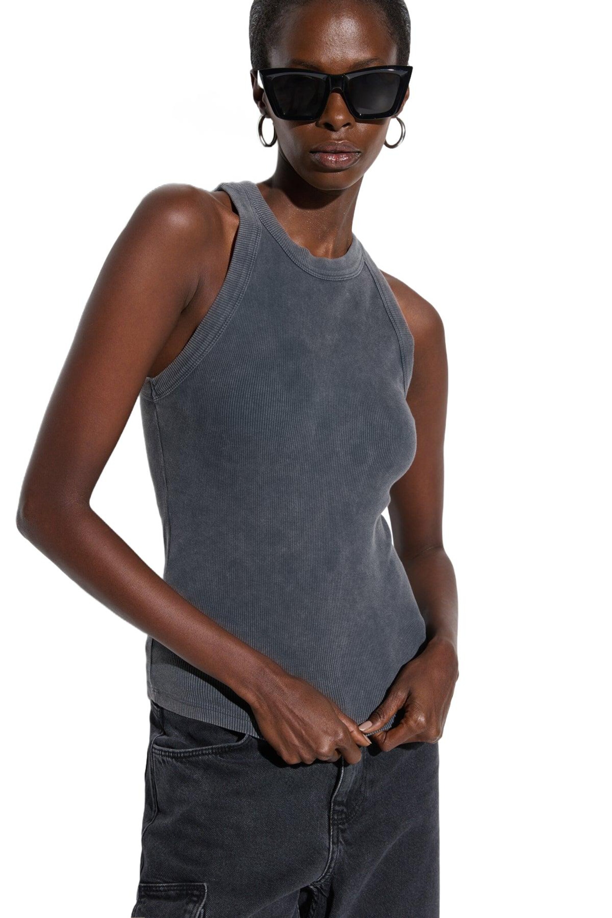 No Matter What Top in Grey: front