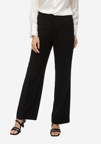 s.Oliver BLACK LABEL Wide leg Trousers with creases in Black: front