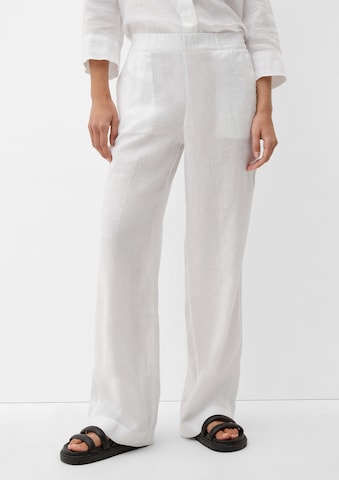 s.Oliver Wide leg Broek in Wit: voorkant