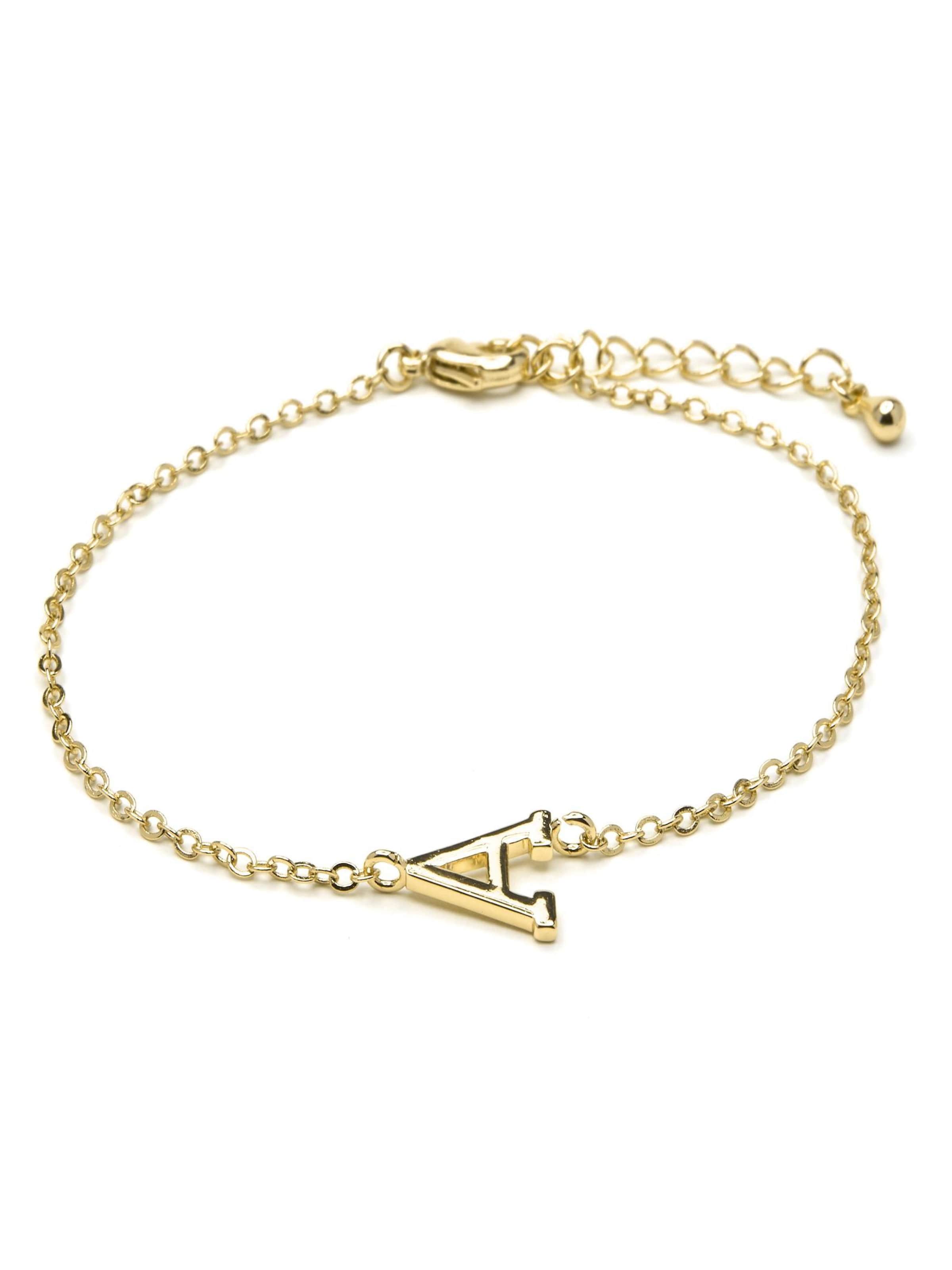 Luxenter - Pulsera 'Alphabet A' en oro: frente