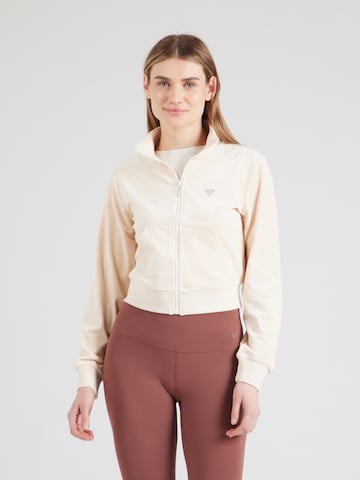 GUESS Sports sweat jacket 'COUTURE' in Pink: front