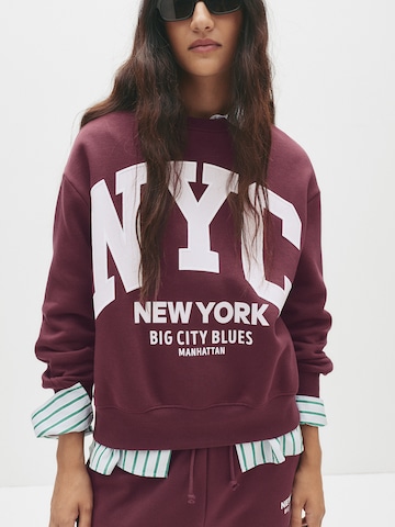 Pull&Bear Mikina – červená: přední strana