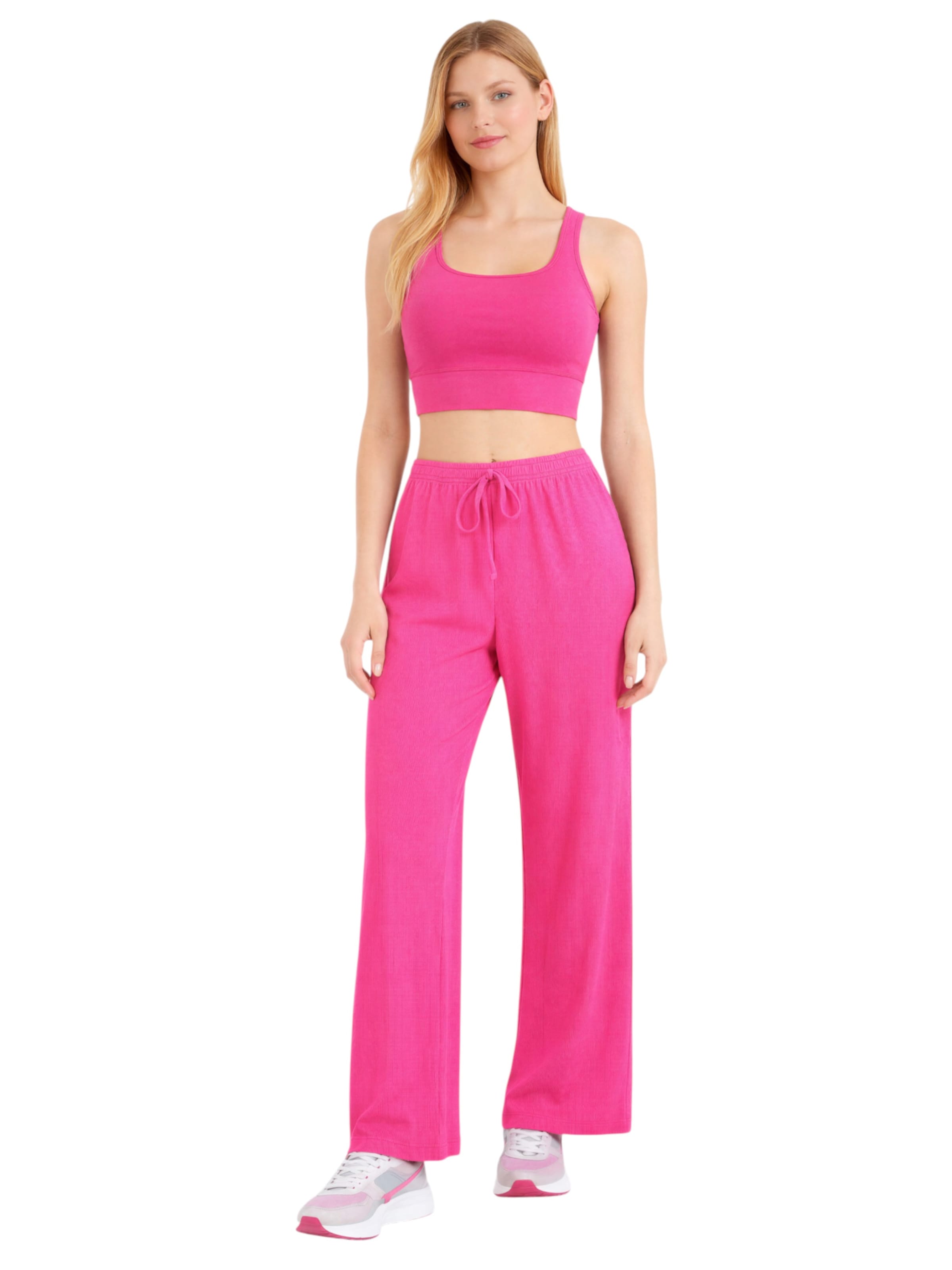 Wide Leg Pantalon 'FLORYN – Palazzohose Crinkle' fashionshowcase en rose