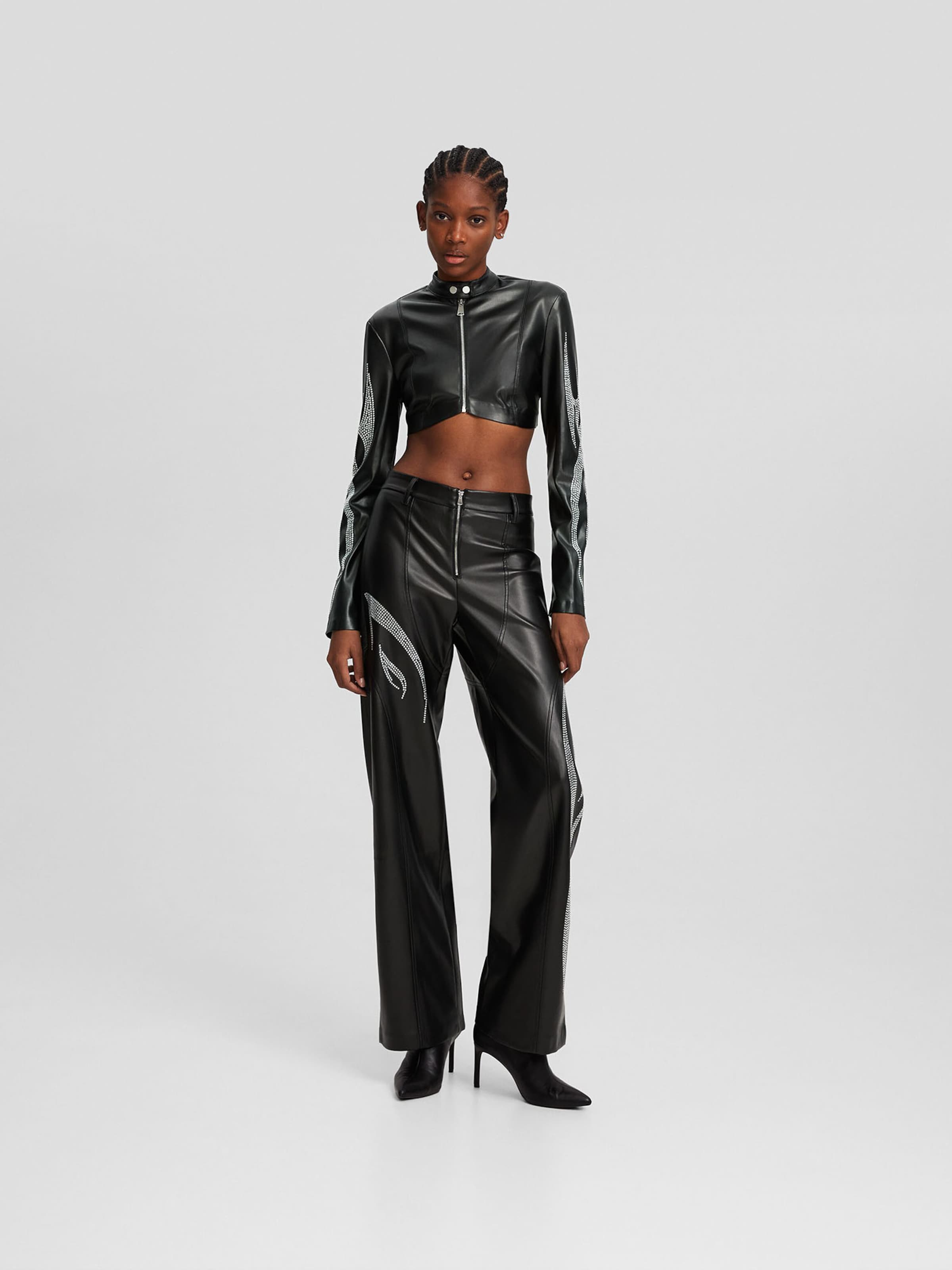 Bershka store leather trousers