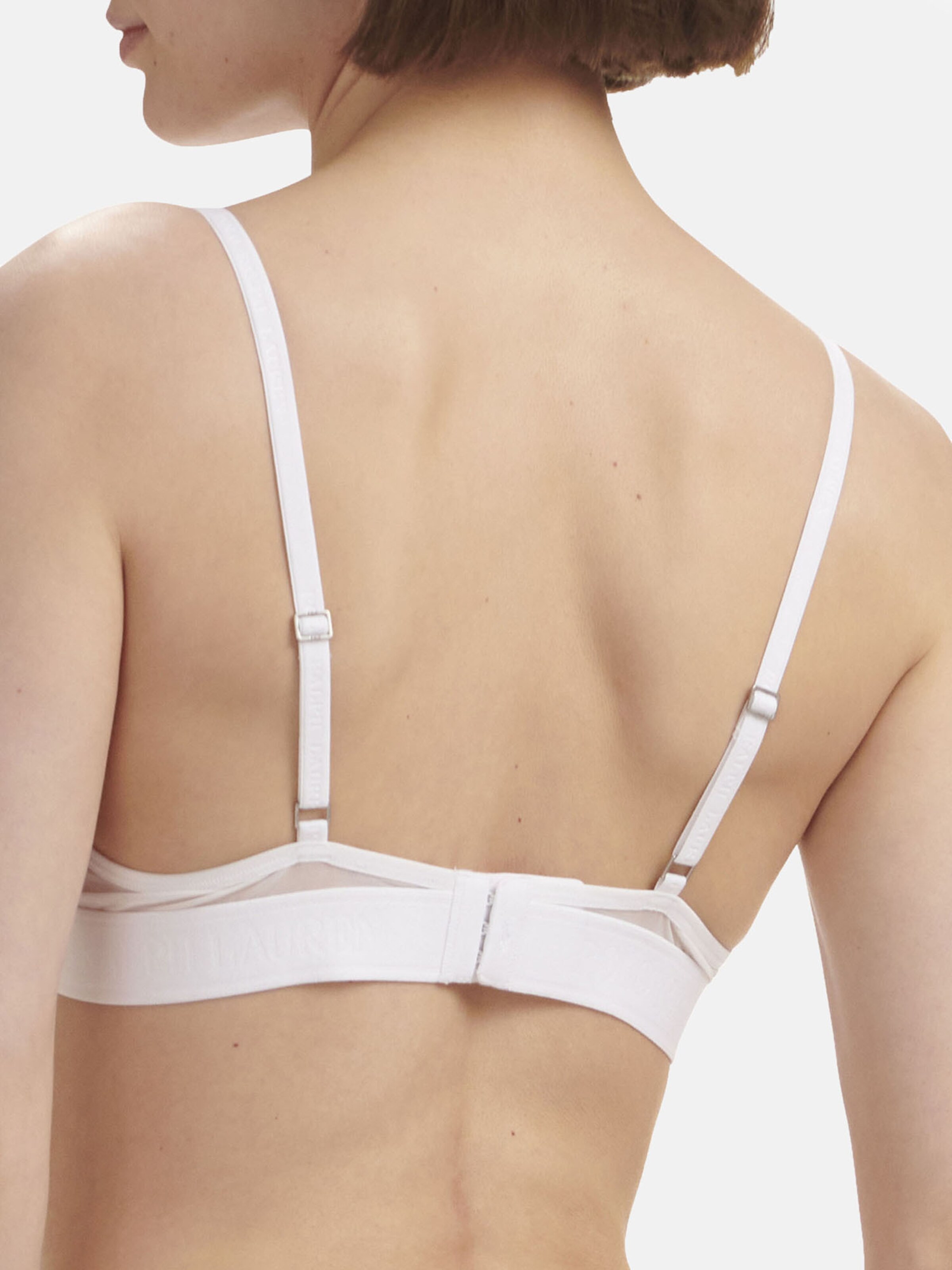 Polo Ralph Lauren Triangel BH ' Unlined Demi Bra - Mesh ' in Wit