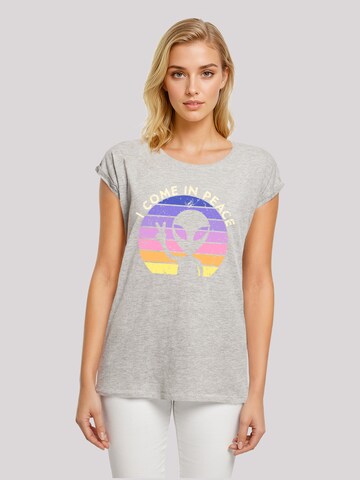T-shirt 'Alien Peace Sunset' F4NT4STIC en gris : devant