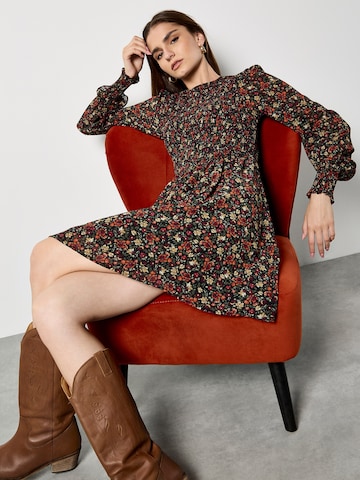 Apricot Ditsy Floral Smocked Mini Dress ' ' in Orange