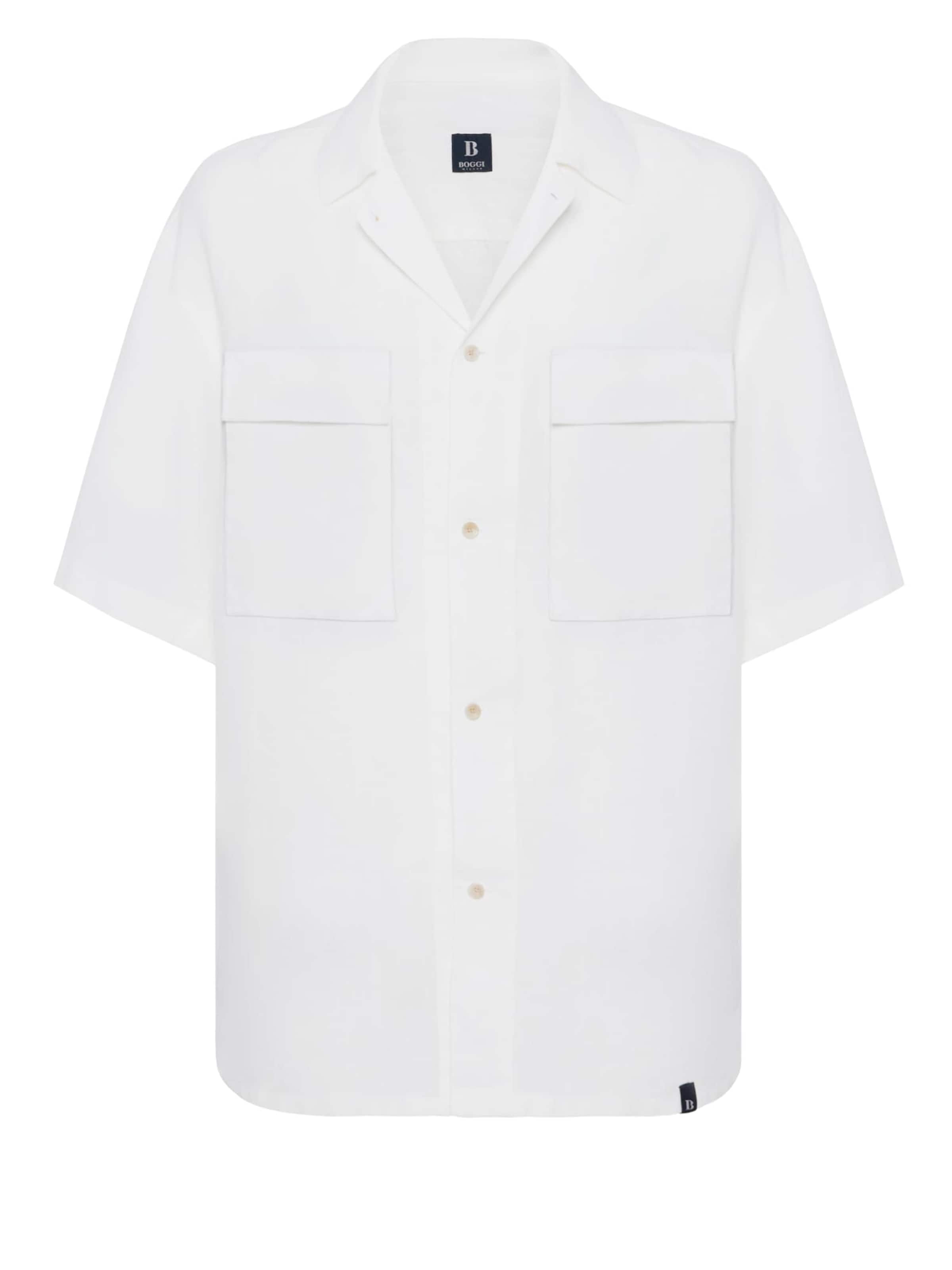 Camicia 'Camp' di Boggi Milano in bianco: frontale