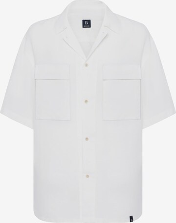 Boggi Milano - Ajuste confortable Camisa 'Camp' en blanco: frente