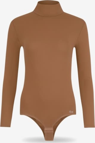 Evoni Bodysuit in Brown: front
