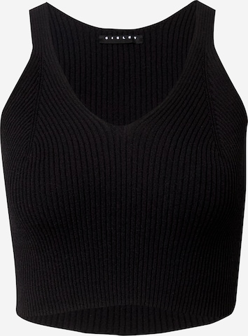Sisley Knitted Top in Black: front