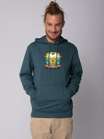 Sweat-shirt ' Hippies Bus ' Watapparel en bleu : devant