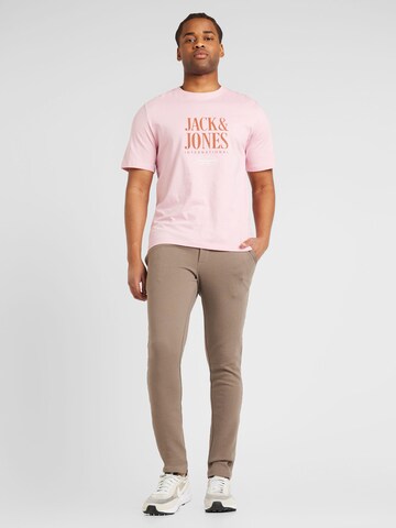 JACK & JONES Μπλουζάκι 'LUCCA' σε ροζ