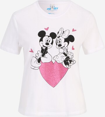 Only Petite T-shirt 'MICKEY LIFE VALENTINE' i vit: framsida