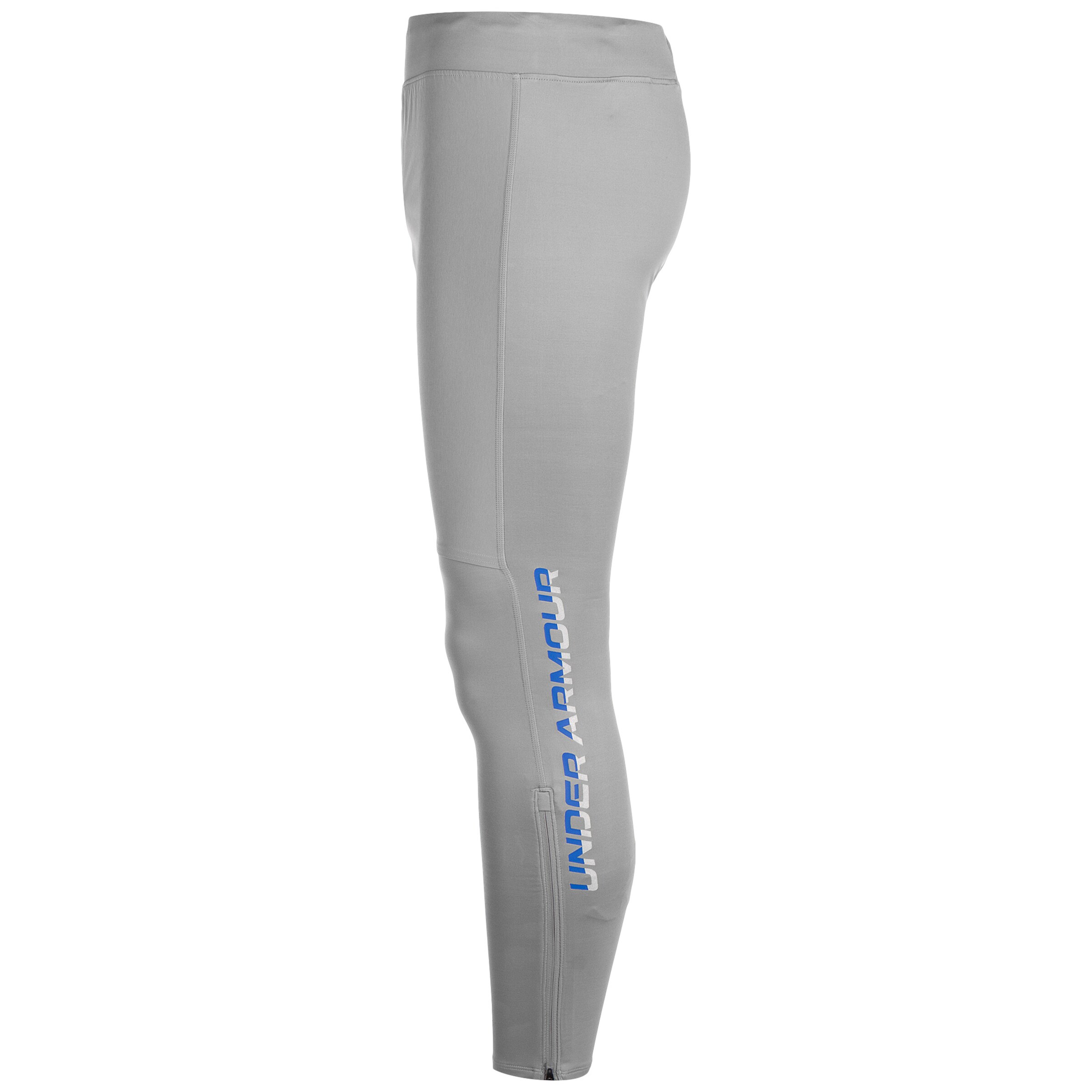 UNDER ARMOUR Skinny Sporthose 'Qualifer Elite Cold' in Grau