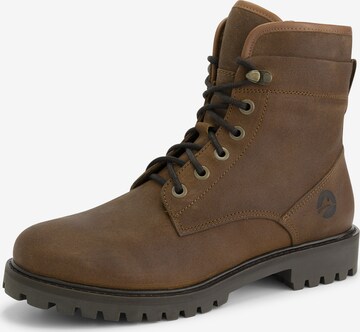 Travelin Lace-Up Boots 'Kolding' in Brown: front