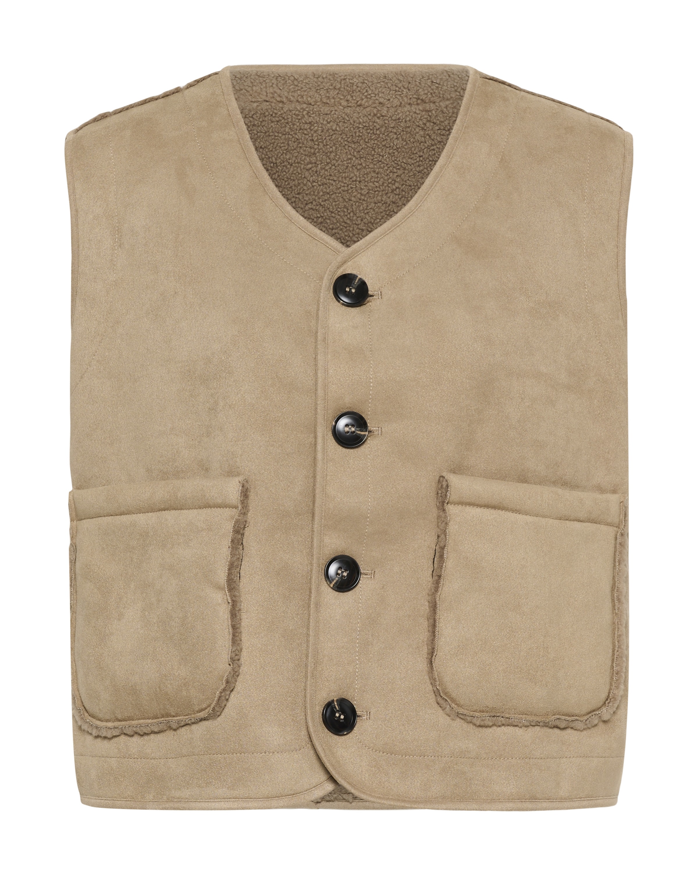 Kaffe - Chaleco en beige: frente