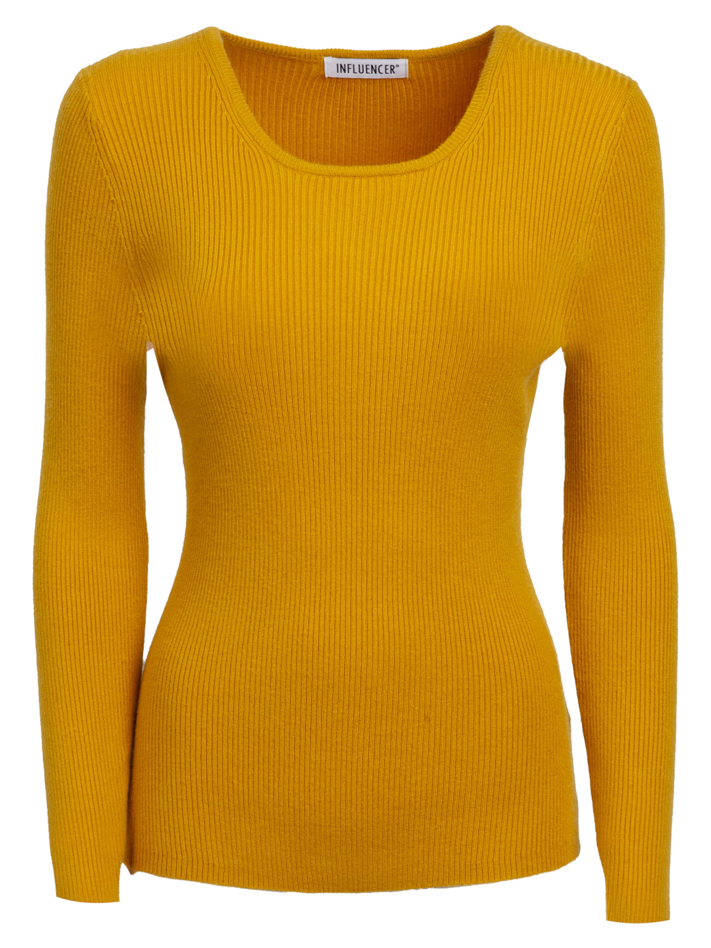 Influencer Pullover in Gelb: Vorderseite