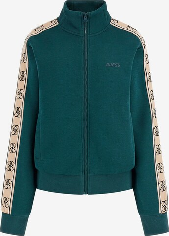 GUESS Athletic Zip-Up Hoodie in Green: front