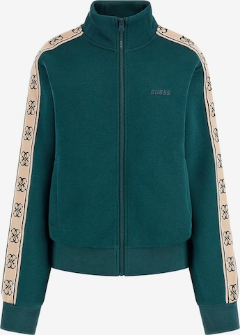 GUESS Athletic Zip-Up Hoodie in Green: front