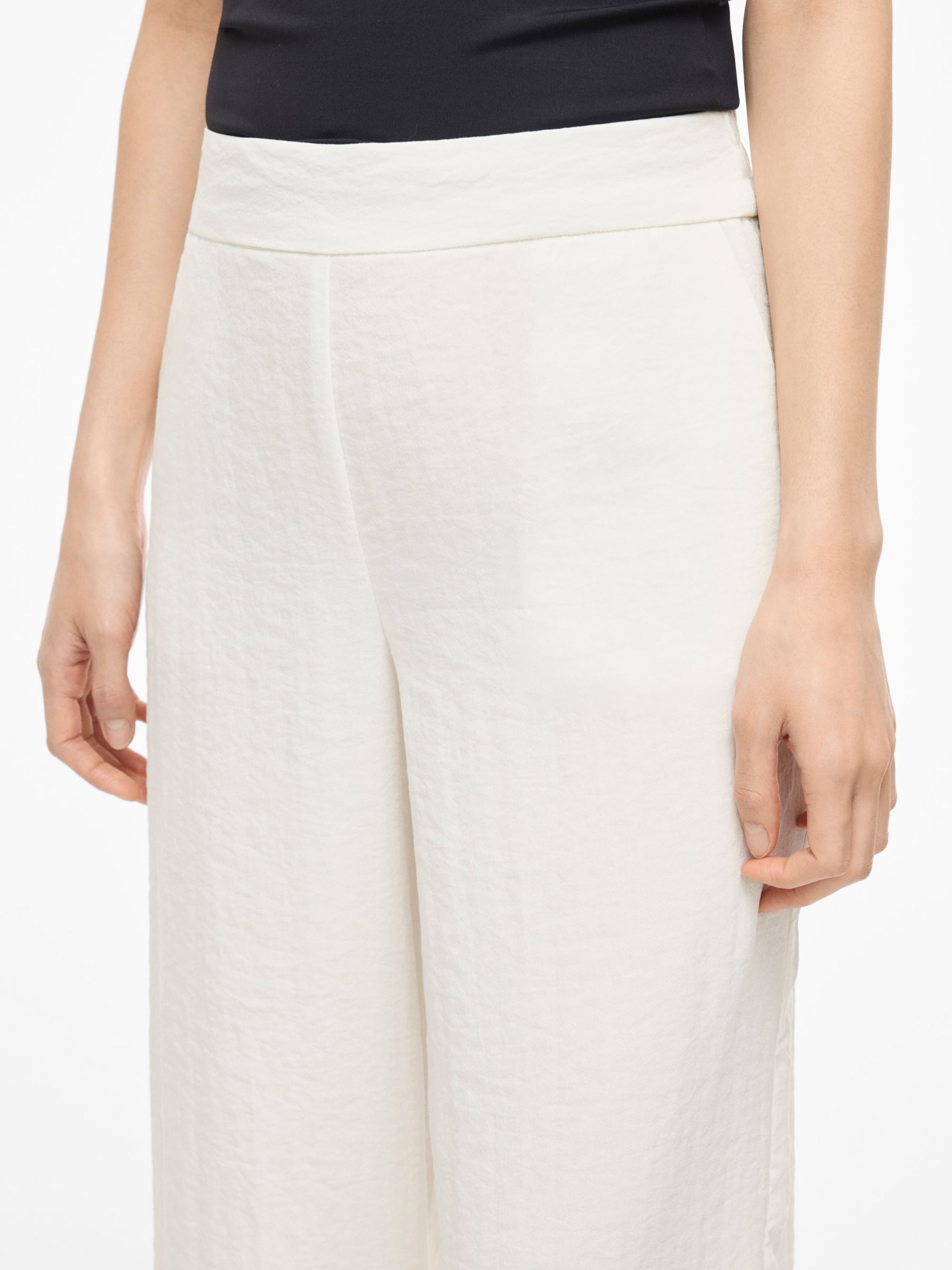 VILA Wide leg Trousers 'VILinea' in White