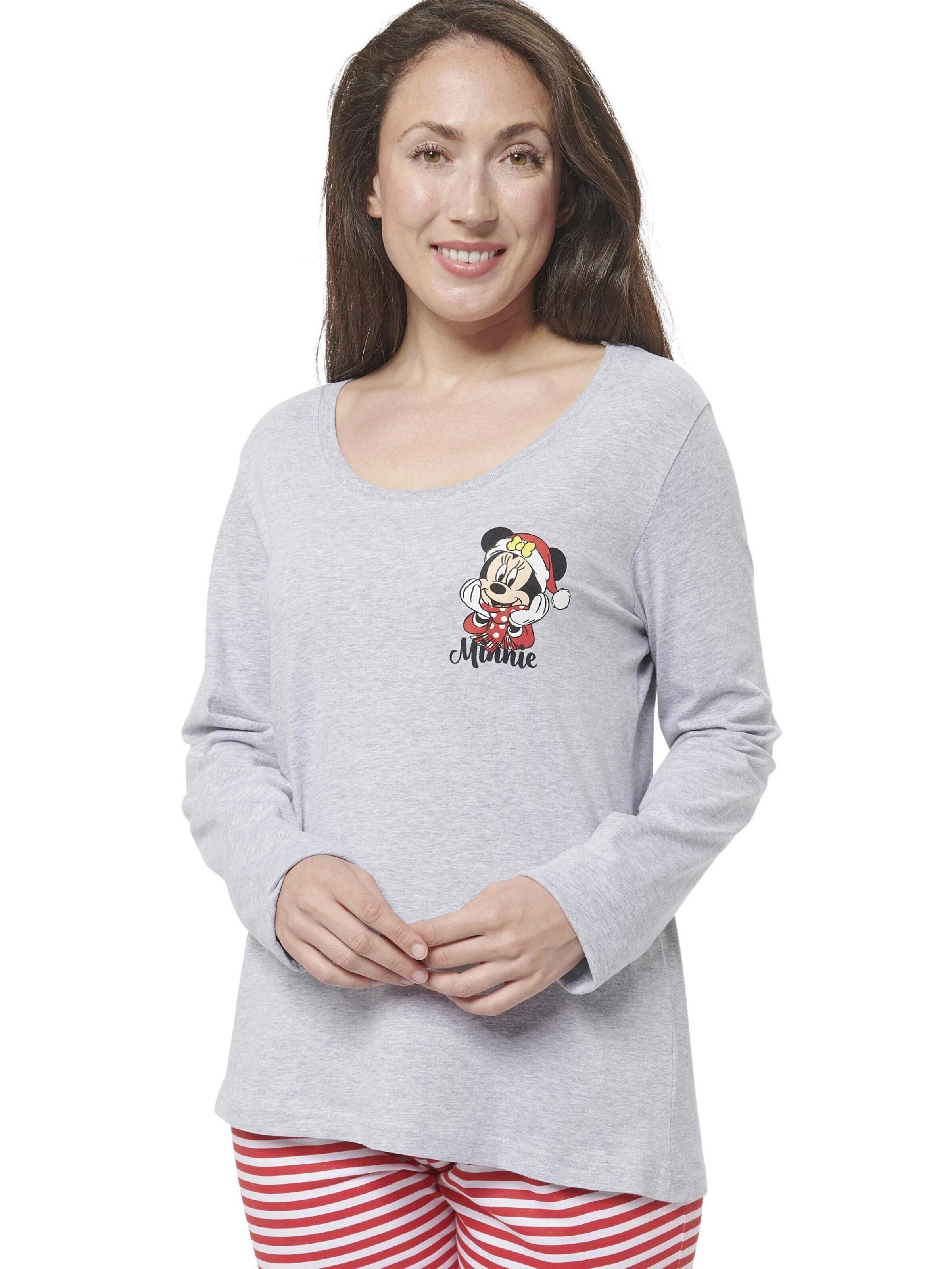 Disney Minnie Mouse Pajama 'XMAS Christmas' in Grey: front