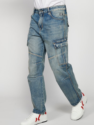 KOROSHI Regular Cargojeans in Blau