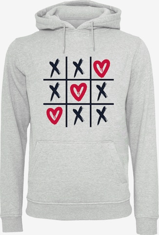 Sweat-shirt 'Valentinstag Herz Tic Tac Toe' F4NT4STIC en gris : devant
