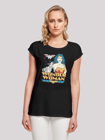 F4NT4STIC Shirt 'DC Comics Wonder Woman Posing' in Black: front