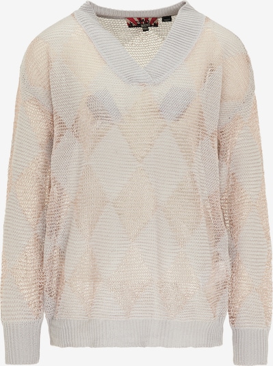 myMo ROCKS Pullover in hellgrau / rosé, Produktansicht