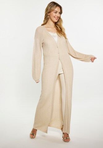 faina Gebreid vest in Beige: voorkant