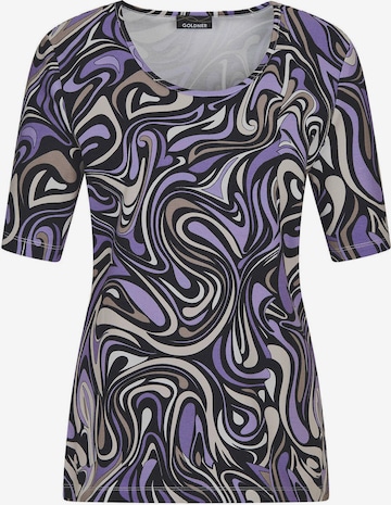 Goldner Shirt in Lila: Vorderseite