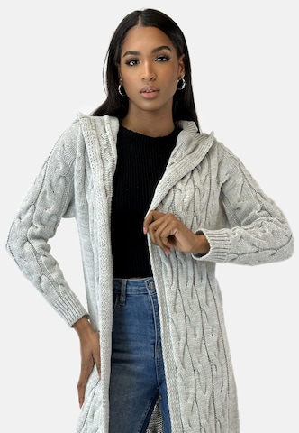 Elara Knitted Coat in Grey
