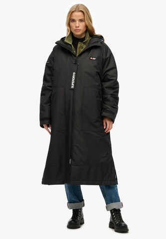 Manteau mi-saison Superdry en noir : devant