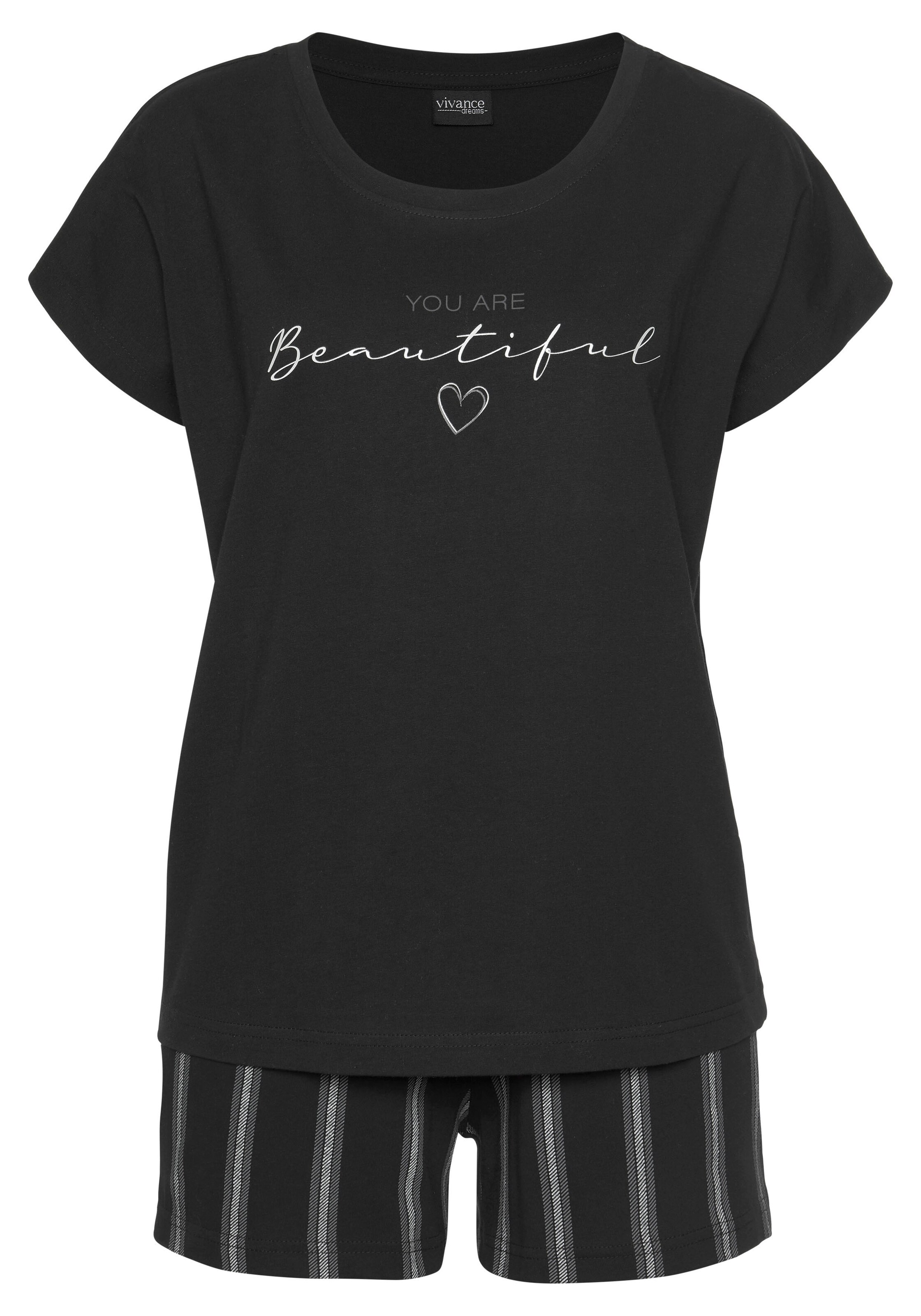 Pyjama VIVANCE en noir : devant