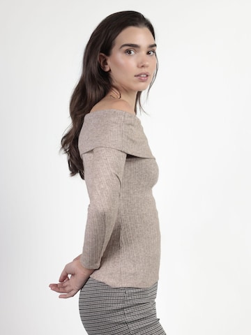 admas - Top 'ADMAS Camiseta Manga Larga Bandeau Melange para Mujer' en beige
