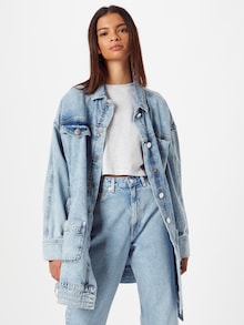 River Island Geacă de culoare albastru denim