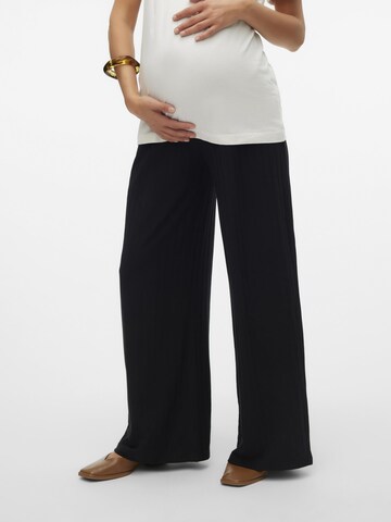 Wide Leg Pantalon MAMALICIOUS en noir : devant