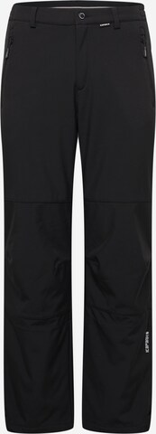 ICEPEAK - regular Pantalón deportivo en negro: frente