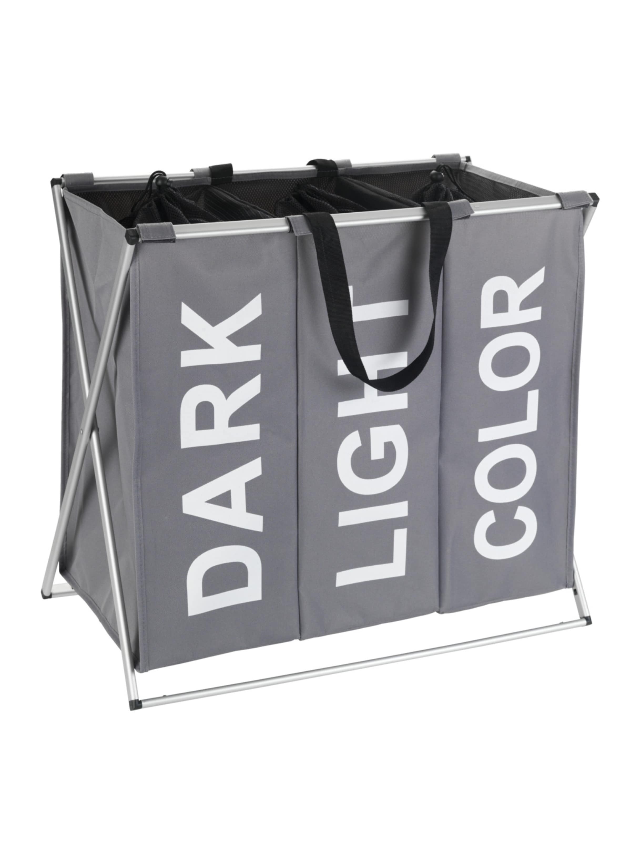 Wenko Wäschebehälter 'Trio' in Grau: Vorderseite